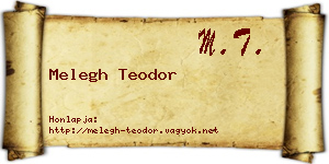 Melegh Teodor névjegykártya